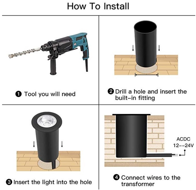 como instalar balizas empotrables